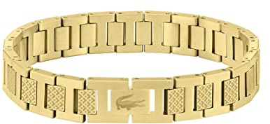 Lacoste Metropole Men’s Link Bracelet – Ionic Gold-Plated Stainless Steel – Modern Men’s Fashion Jewelry