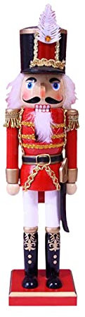 MagiDeal Holz Nussknacker Handwerk, Handbemalter Hölzerner Traditionelle Nussknacker Soldat König Figur Marionette Sammler Spielzeug für Dekorative Geschenke Ornament