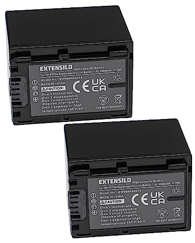 EXTENSILO 2x batteria compatibile con Sony FDR-AX53, FDR-AX700, FDR-AX53E, FDR-AX100E fotocamera digitale DSLR (2060mAh, 7,4V, Li-Ion)