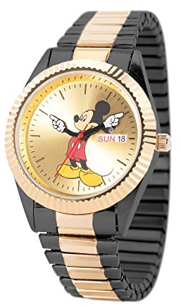 Disney Men Analog Japanese Quartz Watch with Metal Strap WDS001208