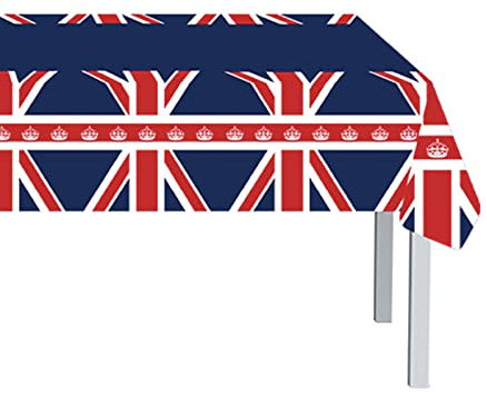 Flag Table Cloth Union Jack Table Cover Plastic Tablecloths,137 * 274cm Great British Flag UK Tablecloth for Union Jack VJ Day 80th Anniversary Decorations Outdoor Street Parties UK Theme Events