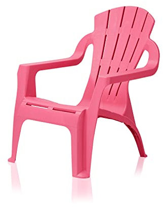 KHG Kinderstuhl mit Armlehne in Pink, Gartenstuhl, Sessel für Kinder mit 27 cm Sitzhöhe | aus Kunststoff stapelbar, kippsicher, wetterbeständig | Sitzgelegenheit für Innen- und Außenbereich