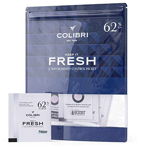 Colibri Fresh 2-Wege-Feuchteausgleich-Pads - 12er Pack à 4g zur Lagerung von Kräutern, Instrumenten & mehr - balanciert auf 62% relativen Luftfeuchtigkeit - Natriumfrei - Integra BOOST Technologie