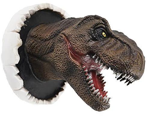 Syfunlv Wandbehang Dinosaurier,3D Dinosaurier Wandskulptur, 22 * 14 * 16cm Lebensechte Wand Platzen Dinosaurier Büste Hängende Prop,FüR Wandbehang Ornament Dekoration
