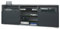 Vladon TV-Board Granada, Lowboard mit 2 Türen und 6 offenen Fächern, Korpus Anthrazit matt, Fronten in Schwarz matt (146 x 54 x 35 cm)