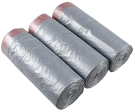 Joyeen 40L Drawstring Bin Bags, Bin Liners, Grey, 125 Bags