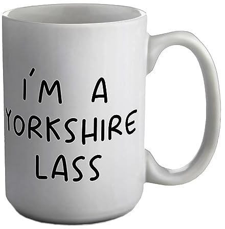 Shopagift Yorkshire Day Mug I'm a Yorkshire Lass White 15oz Large Gift Ceramic Cup
