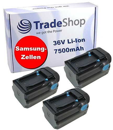 3X Li-Ion Akku, 36V / 7500mAh für Hilti TE6A TE-6A TE-6A TE7A TE-7A TE-7-A Bohrhammer Schlagbohrmaschine Akkuschrauber Bohrmaschine ersetzt B36 B-36 B-36-V B36 Battery Accu