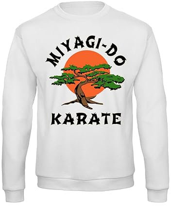 Bughyprint Felpa Girocollo Unisex Cobra Kai Miyagi-DO Karate, XL