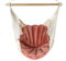 Love Gifts® Hängesessel mit 2 Kissen Muschelform und Deckenhaken-Kit 130/100 cm - 150kg Belastbar, Hängestuhl für Erwachsene & Kinder, Hängesitz Aufhängung Indoor, Farbe rosa