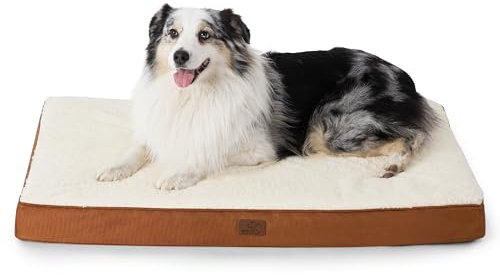 BEDSURE orthopädisches Hundebett Grosse Hunde - 104x74x9cm Hundekissen flauschig Hundematte waschbar Hundematratze für große Hunde, tonbraun
