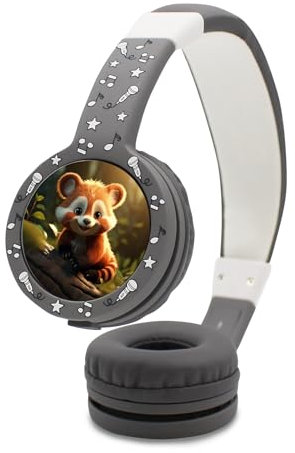 yabaduu Schutzfolie Süße Tiere kompatibel mit Toniebox Lauscher Station Aufkleber personalisierbar Zubehör für Kinder Spielzeug passgenau selbstklebend Y055 (Nr. 57 Roter Panda, Kopfhörer Folie)