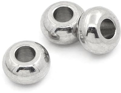 STOBOK 100 Stk Perlenarmbänder Scheibenperlen Perlen für Schlüsselanhänger Abstandshalter aus massiven Perlen lose Perlen aus Metall runde Perlen Zubehör Verstreute Perlen Angelausrüstung