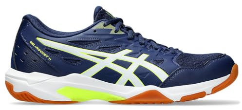 ASICS Herren Gel-Rocket 11 Sneaker, Blaue Weite/SICHERHEITSGELB, 42.5 EU