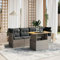 Amorsee Balkon Sofa Gartensofa Verstellbare Tischplatte Gartenbank Rattan Sofa 4 Sitzer Lounge Sofa Outdoor Balkonsofa Sitzlounge Couch Balkon Lounge Klein Balkonmöbel Rattansofa Gartenlounge