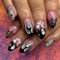 Danshinbow 24 PZ Halloween Stampa sulle Unghie Mandorla Chiodi Falsi Zucca Fantasma Spider Web Design Carino Falsi Chiodi Lucide per le Donne (Rosa C, Taglia unica)