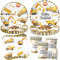 50 piezas de vajilla para fiestas de cumpleaños, decoración de construcción, vajilla de fiesta de cumpleaños, decoración de cumpleaños, vajilla para fiesta de excavadora