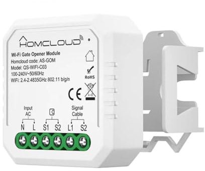 Homcloud WLAN-Modul für Tore, Garagen und Elektroschlösser | Steuerung über Smartphone, Alexa und Google Home, Timer und historische Öffnungen, Magnetsensor enthalten