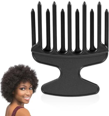 1 Stück Fingerstyler Afro Kamm Grob,Naturlocken,afrokamm lockenkamm | Strähnenkamm,Lockenkamm Afrokamm Afro Pick,Fingerstyler Kamm Für Locken Für Den Friseursalon Zu Hause - Schwarz