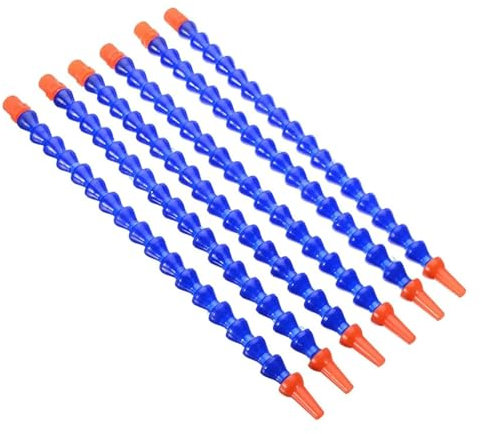 OZXJW 6 stücke Einstellbare Öl Kühl Schlauch 1/4 Kunststoff Runde Düse Flexible Wasser Öl Kühlung Rohre Schläuche for CNC Maschine 300mm