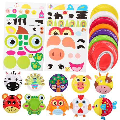 Vaguelly Animal Paper Plate Stickers Craft Decals Boy Girl Ages Boys and Girls Art Supplies Plate Craft Projects