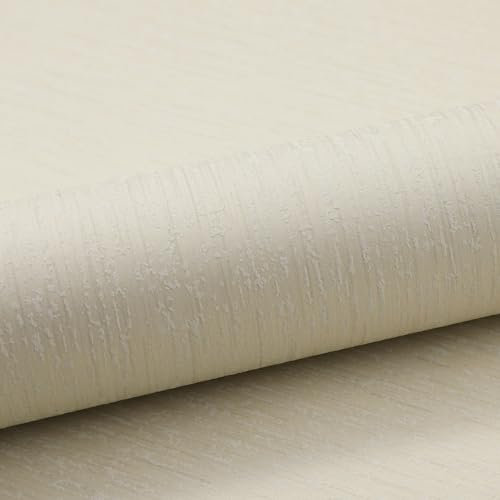 Snewvie Plain Textured Wallpaper Yellow Shabby Chic Striped Wallpaper Covering Wardrobes Bedroom Living Room DIY Refurbished Removable Thick Non-Woven Wallpaper for Living Room Bedroom