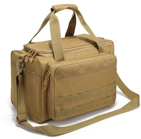 Peminkoo Taktische Schießstandtasche Molle System Schießtraining Waffentasche Camping Jagd Zubehör Werkzeug Schultertasche (Tan)