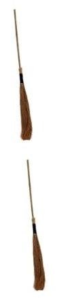 Beavorty 2 STK Halloween-Besen Dekorative Hexenbesen Besenstiel Vintage-Besen Halloween Hexenbesen Requisiten Kessel Einziehbarer Besen Nase Besen Für Halloween Naturbesen Zirkus Heu Holz