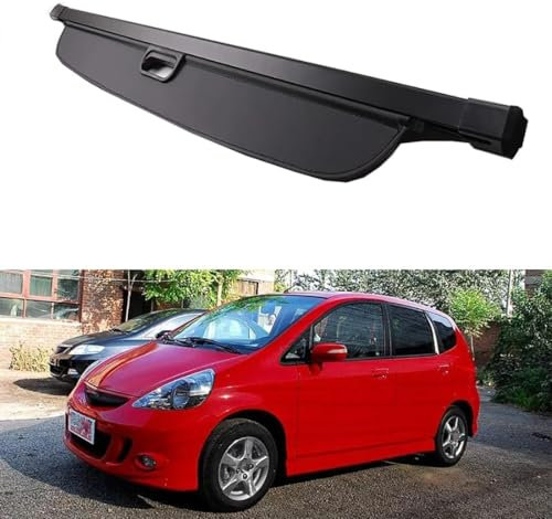 DRYFAL Auto Laderaumabdeckung für Honda FIT Jazz 2002-2007 Auto Einziehbarer Laderaumabdeckung Kofferraum Schutz Der PrivatsphäRe Cargo Cover