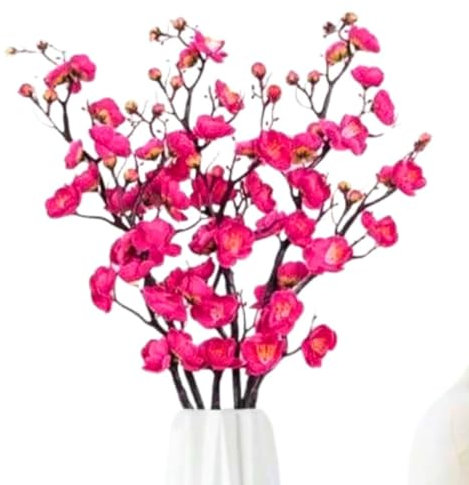 Genérico Flores Ramas de 50 cm Flores Artificiales, Artificiales Decoracion para Hogar, Bodas, Fiestas, Oficinas, Balcones y Jardines (Blanco, Rojo, Rosa) (Rosa)