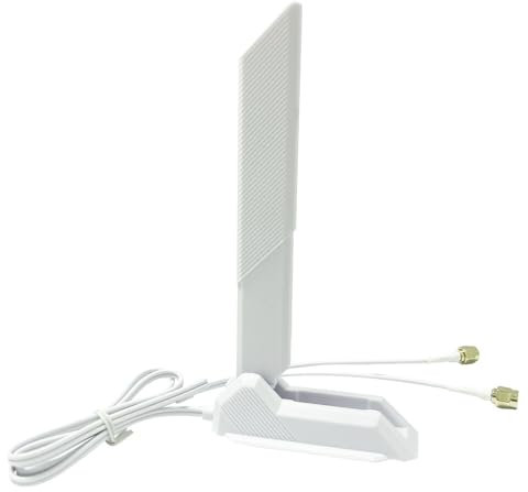 JINTAI High Gain 9dBi Tri-Band WiFi 6E Antenne mit Magnetfuß für MSI für PC Desktop Computer - Omnidirektionale 360° Abdeckung, unterstützt 2.4GHz/5.8GHz/6GHz, Bluetooth, PCI-E Karten & WiFi 6/6E