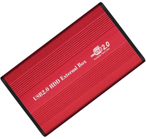 BRRNOO 2.5 inch IDE HDD Enclosure with USB 2.0 to IDE Docking Station, Portable Hard Drive Case for Desktop PC Laptop, Red