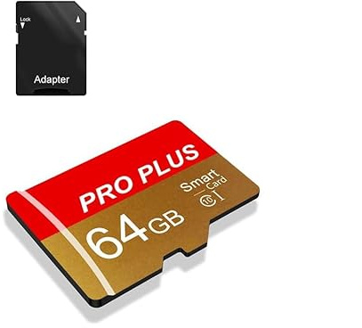 Carte TF 64 Go avec adaptateur, carte mémoire haute vitesse, carte TF UHS-I C10 A1 pour tablette, téléphone portable/appareil photo/audio de voiture/console de jeux (64 Go)