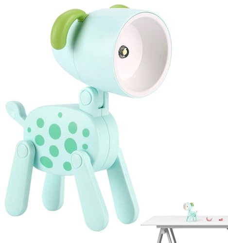 Mini Table Lamp Dog,Lightweight Lovely Dog Shape Night Light - Foldable Phone Holder for Table, Desk Decor, Battery Powered Night Lamp for Students, Mom, Women, Men
