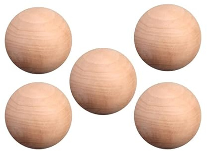 WRITWAA 5 Stück 40Mm Holzkugeln Unlackiert Runde Diy Holzkugel Ohne Loch Bastelbedarf Für Kreative Dekoration Kinderspielzeug Und Schmuckherstellung