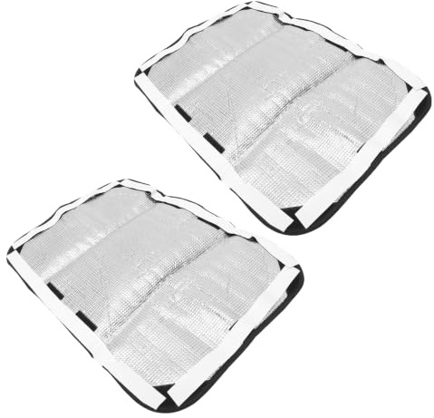 2 Pièces Pare-soleil pour Fenêtre Camping-Car, Oxford Aluminium | Protection Solaire et Vie Privée, pour Pare-Brise et Vitre de Porte, Rangement Compact, Argenté