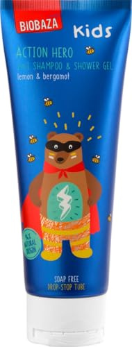 Biobaza Kids 2-in-1 Body & Hair Action Hero 250 ml – Sanftes Duschgel & Shampoo für Kinder