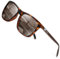 AKRAY Rechteckig Sonnenbrille Herren Polarisiert Fahrerbrille UV400 Schutz CAT 3 für Outdoor Sport A387 (Gestell: Tortoise Gläserfarbe: Braun)