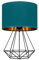 FKL DESIGN Home Deco Tischlampe - Nachttischlampe - Tischleuchte - Designerleuchte Leuchte für Schlafzimmer Wohnzimmer Büro - Moderne Lampe Schreibtischlampe aus Serie TAD30-N1 - (Türkis)