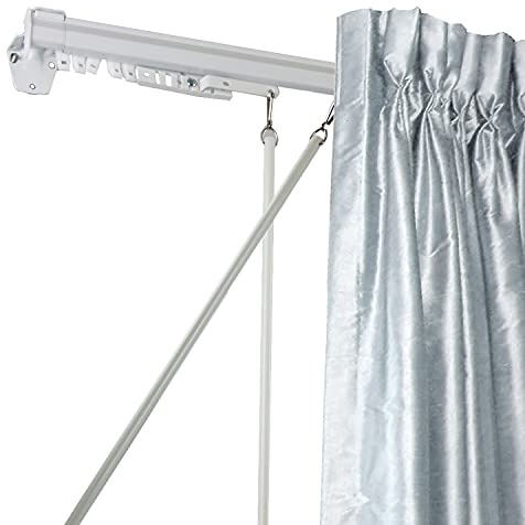Domovina Adjustable Baton Draw Traverse Curtain Rod White/66-120