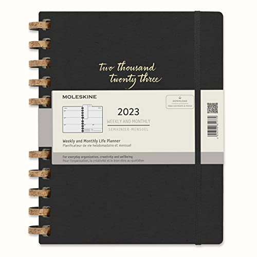 Moleskine Monatsplaner 2022, 2023, 12 Monate Terminplaner, Monatsplaner im Festen Einband, Maß XXL 21,6 x 27,9 cm, Remake Midnight
