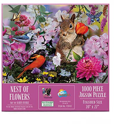 SunsOut Puzzle Nest of Flowers - 1000 Teile Puzzle Blumen