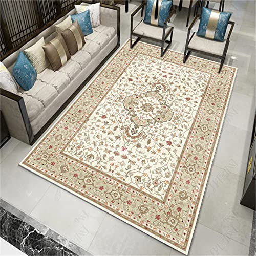 Kunsen Tapis Descente De Lit Nouveau Style Chinois Salon Chambre Maison Moderne Minimaliste Decoration Balcon Appartement Jaune Tapis pour Enfant Tapis décoratif50x80CM