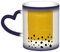 BVMPRS Mug fantaisie jaune moutarde et noir avec poignée en forme de cœur en céramique sensible à la chaleur changeante – Parfait pour le thé, le café et plus encore