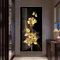 HTWLMM Tableau Abstrait Or Noir Fleur Rose Papillon Affiche Toile Peintures Murale Art Salon Chambre Décor À La Maison sans Cadre (50X100CM)