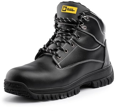 Black Hammer Safety Boots for Men - Durable Work Boots, Perfect for Construction and Industrial Use Max (9 UK)