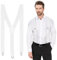 Yetuab Hosenträger Weiß für Herren und Damen - Extra Stark, Schmal, für Arbeithosen und Skihose