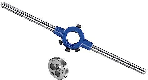 CoCud Juego de Mangos Porta Terrajas, Terraja Rosca UNC #4-40 y Ajuste Terrajas 11mm-20mm OD / M3-M4 - (Aplicaciones: para Reparación Roscas), 1 Juego