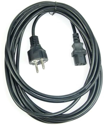 1 Stück Adam Hall 5 m Kaltgerätekabel Netzkabel schwarz 3 x 0,75 mm² CEE 7/7 - C13, K3PKD 0500