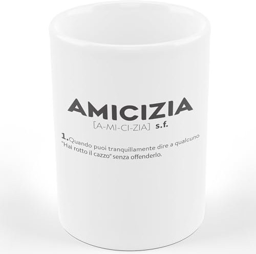 AL PRODUCTION Tazza Mug AMICIZIA DESCRIZIONE DIVERTENTE - Tazza regalo di compleanno - Divertente - Humor